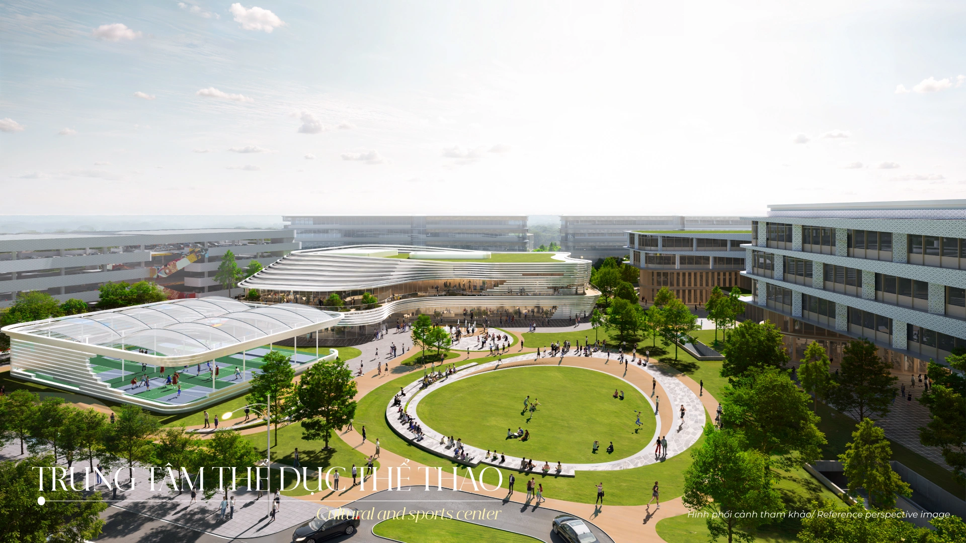 Phối cảnh trung tâm thể dục thể thao khu đô thị Phú Mỹ Hưng Hồng Hạc City