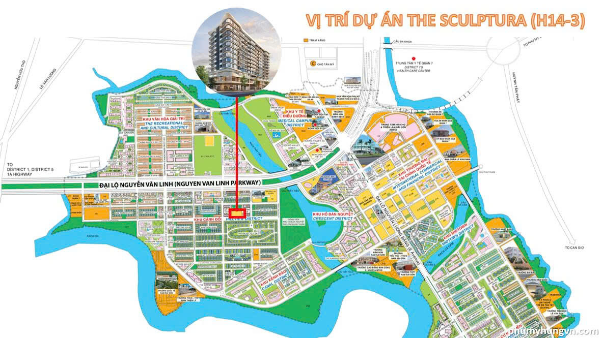 Vị trí lô đất H14-3 - Dự án The Sculptura Phú Mỹ Hưng