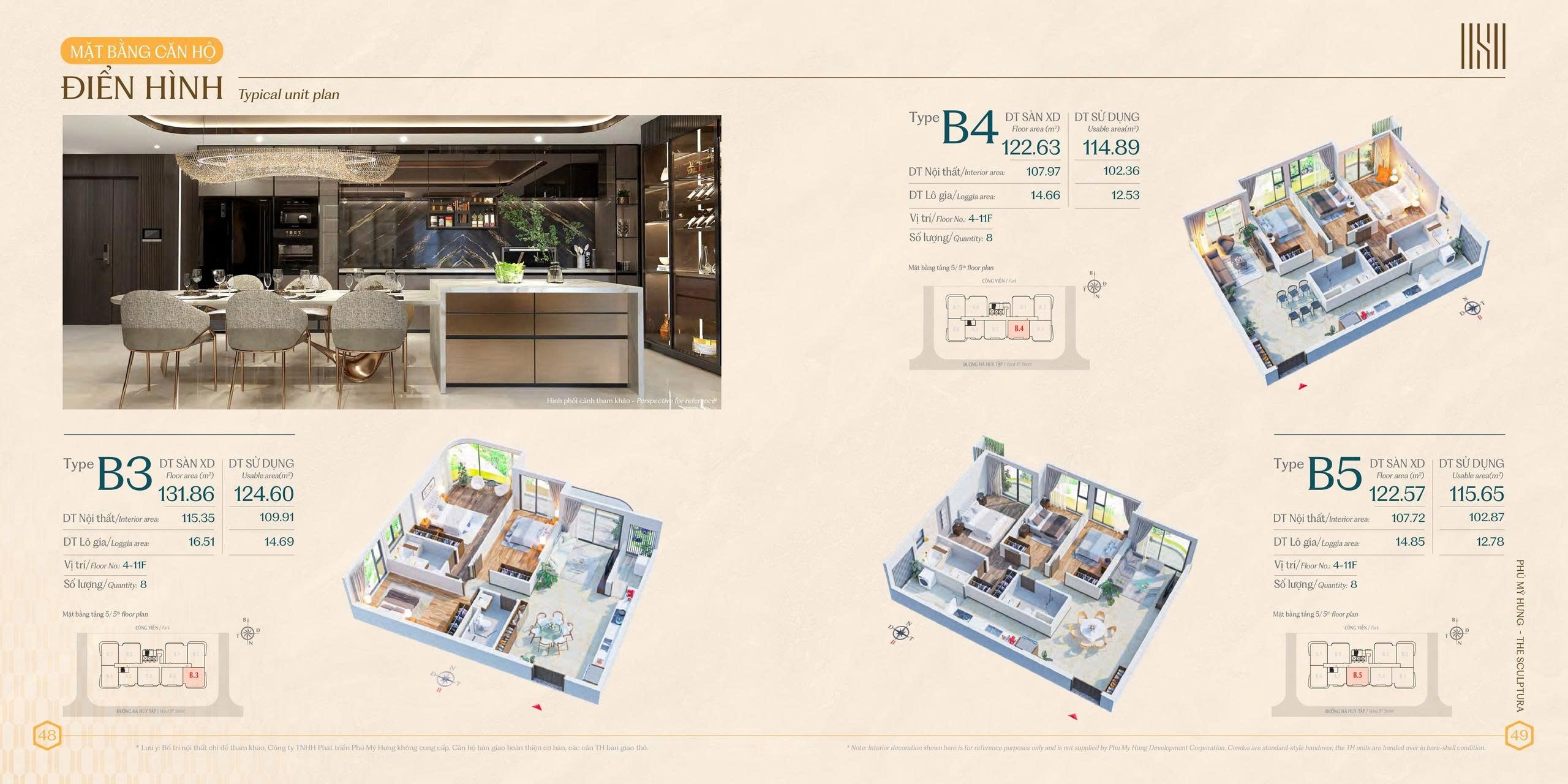 Layout căn hộ dự án The Sculptura Phú Mỹ Hưng