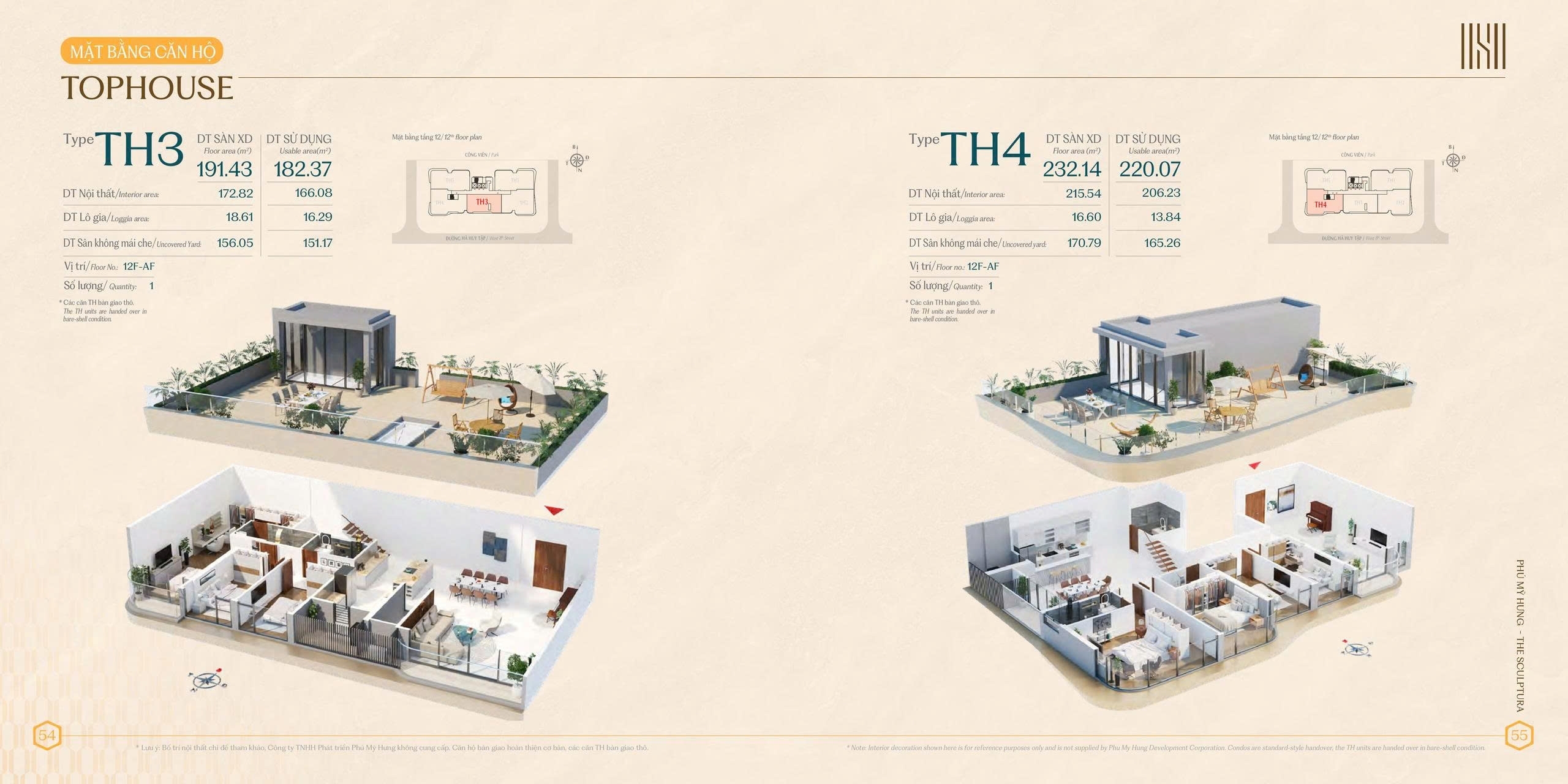 Layout Penthouse dự án The Sculptura Phú Mỹ Hưng