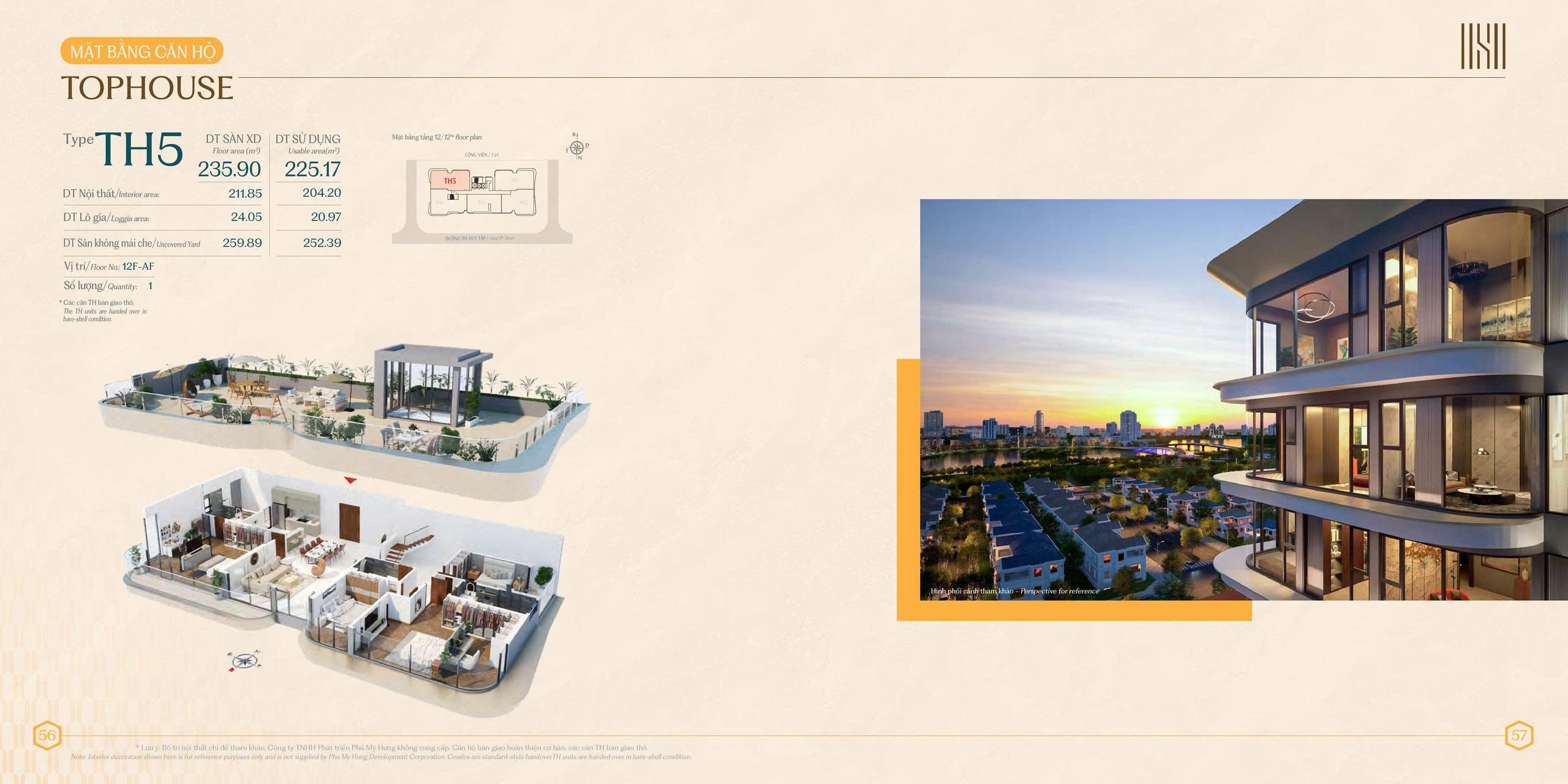 Layout Penthouse dự án The Sculptura Phú Mỹ Hưng