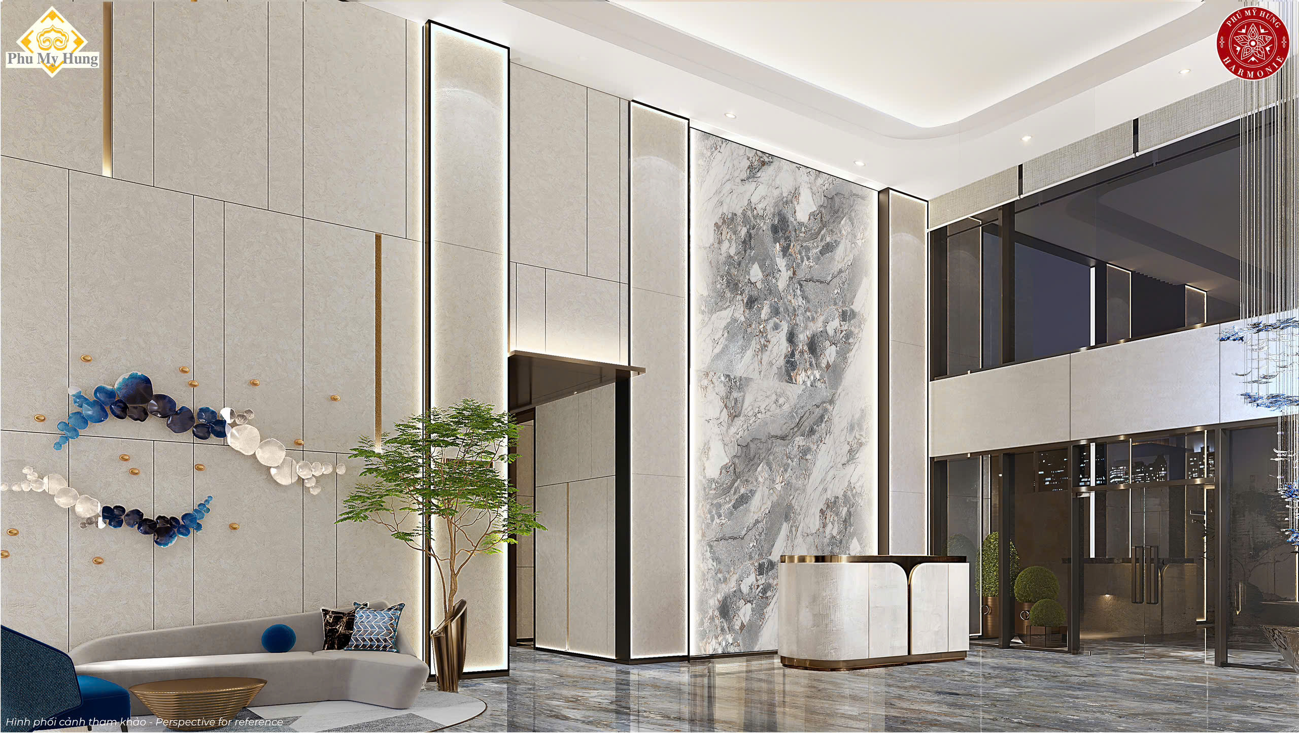 Sảnh đón sang trọng tại dự án Harmonie Phú Mỹ Hưng Bình Dương