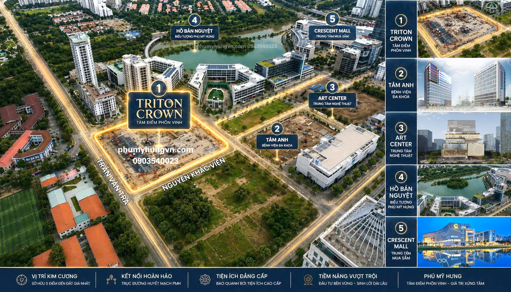 Vị trí dự án Triton Crown Phú Mỹ Hưng