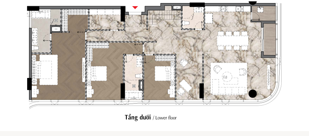 Bản vẽ chi tiết Mặt bằng Tophouse 3A.6 tầng dưới Triton Crown siêu sang Bản vẽ chi tiết Mặt bằng Tophouse 3A.6 tầng dưới Triton Crown siêu sang