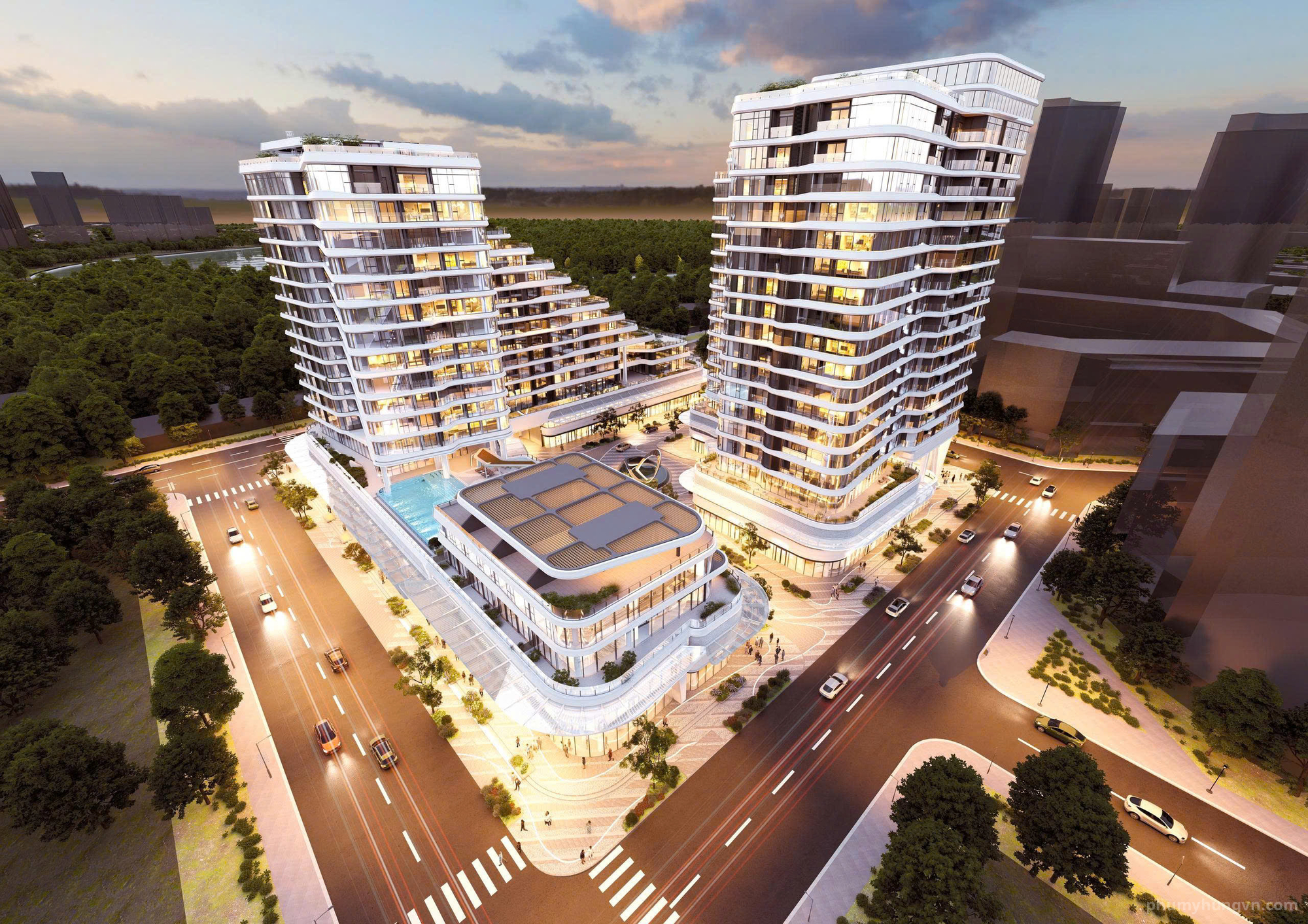 Phối cảnh tổng thể Triton Crown Phú Mỹ Hưng 01