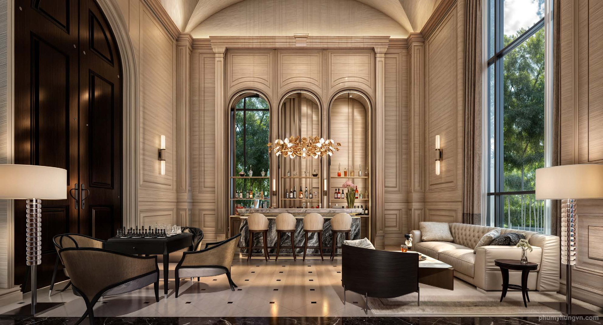 Không gian quầy bar và lounge riêng