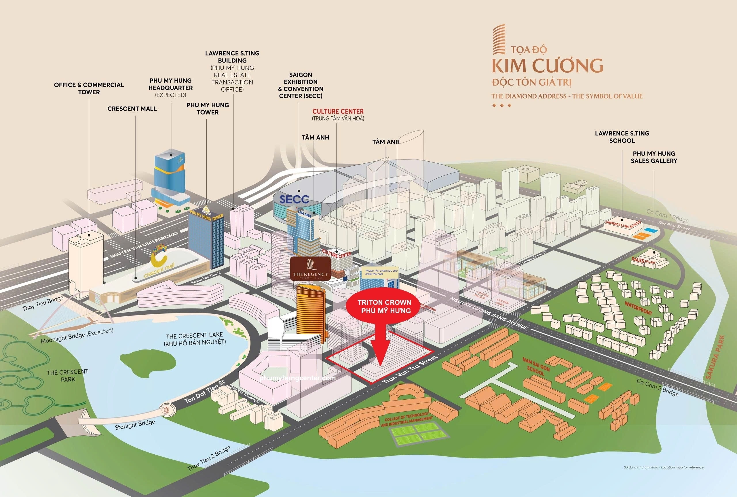 Vị trí căn hộ Triton Crown Phú Mỹ Hưng bản đồ